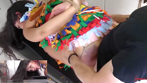 Busty bitch fucks her man in her mouth and her ass